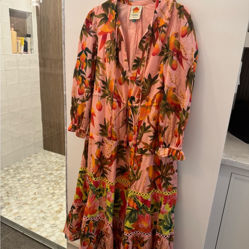 Farm Rio peaches dress xs